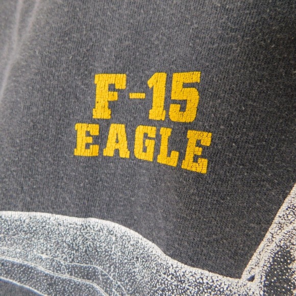Vintage 80s Fighter Jet F-15 Eagle Plane Faded Shirt Adult XL Single Stitch RARE - Picture 14 of 15